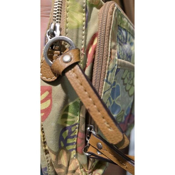 Fossil Brand Floral Print Crossbody Bag Adjustable Strap Multiple Pocket Vintage - Picture 6 of 13